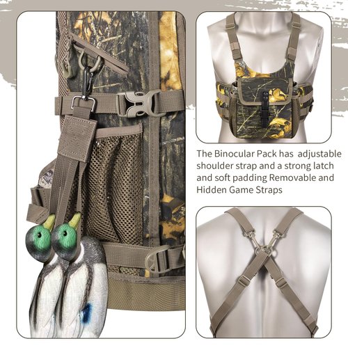 ALLBLESSED Waterproof Hunting Backpack for Bow Rifle with Binocular Harness Chest Pack for Gun and Bow Holder duck Waterfowl hunting accessories