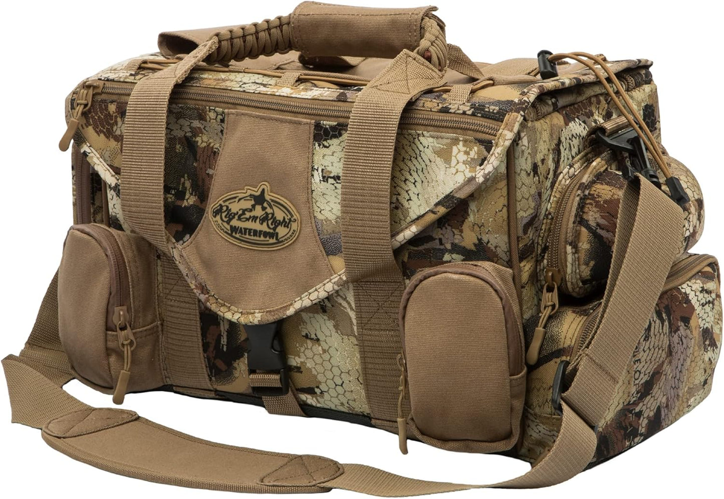 Rig'Em Right Waterfowl Shell Shocker XLT Duck Hunting Blind Bag with Molded Ammo Compartments, Sunglasses Case, Drink Holder and More (Gore Optifade March Camo)