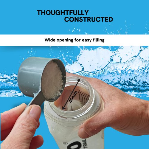 Ergotrail Collapsible Water Bottle with Filter – 17oz BPA-Free Soft Flask – Lightweight, Leak-Free Design for Clean Hydration – Ideal for Hiking, Running, Camping & Travel