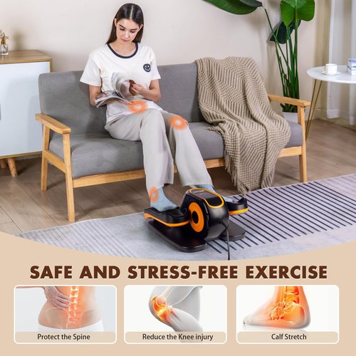 Wesec Under Desk Elliptical Machine, Electric Elliptical Training Machine w/Remote & 12 Speeds Level, Manual & Auto Mode, Elliptical Traier for Seniors Seated Pedal Exerciser for Home Office