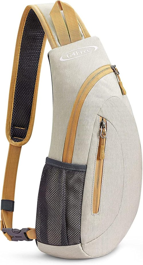 G4Free Sling Bag for Men Women, Small Crossbody Backpack Lightweight Chest Shoulder Bags for Travel, Outdoor and Sports (Black)