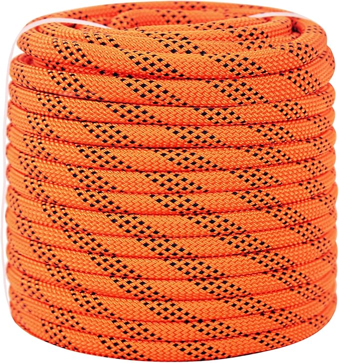 Braided Polyester Arborist Rigging Rope (3/8 inch x 150 feet), High Strength Arborist Rigging Rope for Outdoor Rock Climbing, Mountain Climbing, Hiking, etc