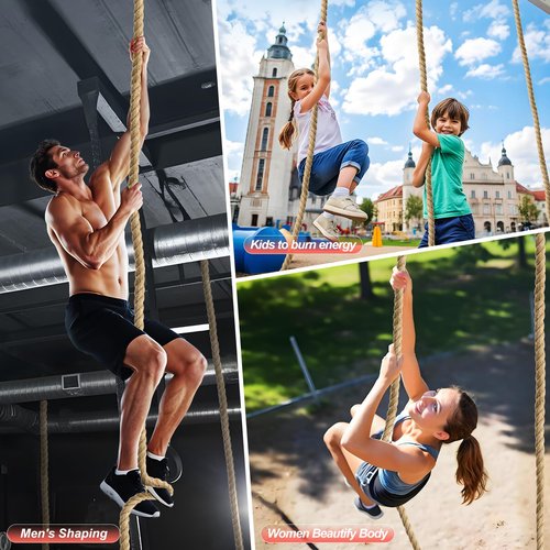 Brobantle Workout Fitness Climbing Rope 20ft, 1.5" Diameter Gym Climbing Rope for Strength Training,Exercise Climbing Rope for Adults Outdoor Indoor