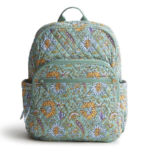Vera Bradley Large Bancroft Backpack-Premium Cotton, Gemstone Paisley