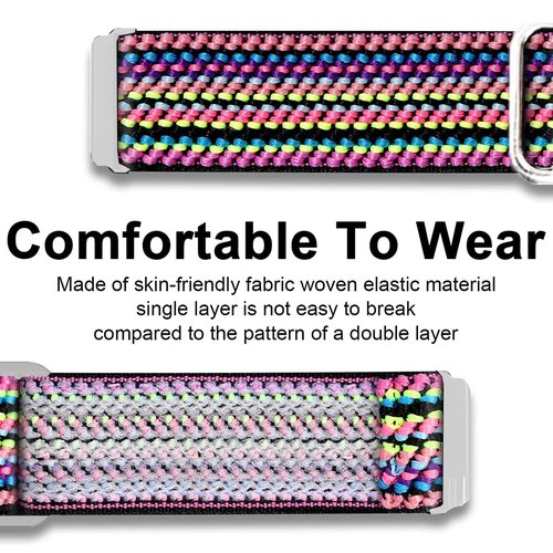 Compatible with SUUNTO OCEAN bands, 20mm, 22mm Stretch Elastics Nylon Adjustable Replacement Strap Accessories for Men & Women Compatible with SUUNTO OCEAN, RACE, RACE S, VERTICAL, 9 PEAK, 9 PEAK PRO, 5 Peak, 3 Smartwatch (22mm size band, Aztec Style Rain