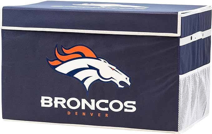 Franklin Sports NFL Storage Footlocker Bins - Large Folding Organizer Containers - NFL Team Office, Bedroom + Living Room Décor - Large + Small Bins