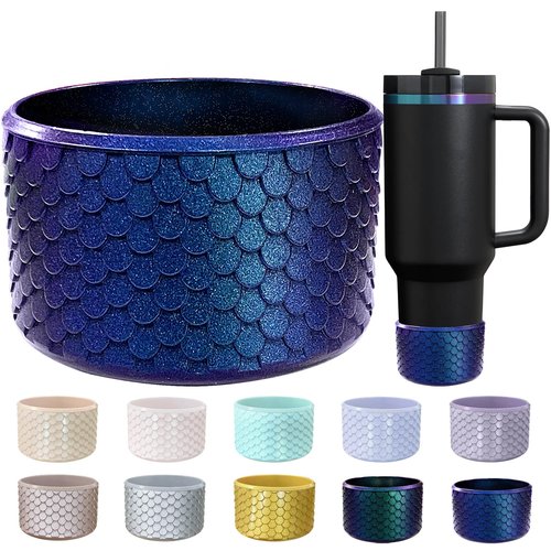 CEDIDJAC Silicone Boot for Stanley Cup 20-40 Oz，for Hydroflask Boot 12-24 Oz，for IceFlow 20-30 Oz,for Owala Tumbler 40 oz,Bottom Protector for Stanley Boot for Stanley Cup Accessories (Navy Purple)