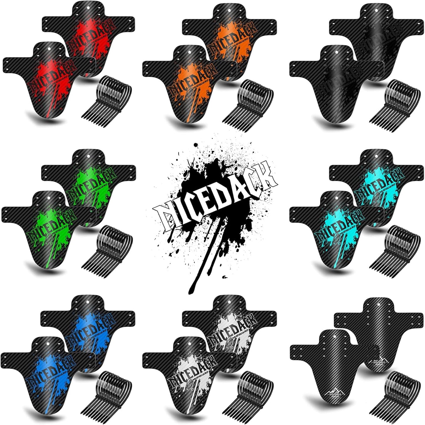 NICEDACK Bike Fender, Adjustable MTB Mud Guard, Front and Rear Compatible Mudguards, Fits 650B 20" 26" 27.5" 29 inch Fat Tire Bikes and All Disc Brake Bicycles