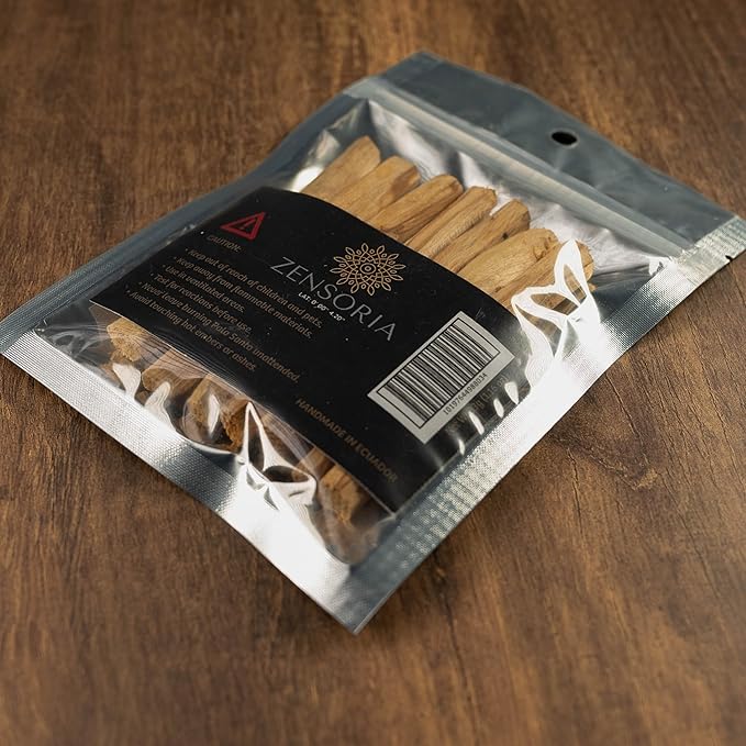 Palo Santo, 7-pack authentic and eco-friendly sticks from Ecuador, natural wood incense, sealed packaging, 100% natural, spiritual cleansing, aromatherapy, handmade by local artisans