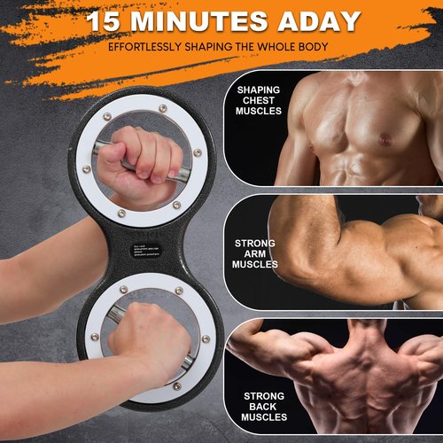Zakle Rotator Burn Machine, 8-12LB Rotating Arm Exercise Equipment with Adjustable Resistance 360 Degree Rotating Grips, Spinning Arm Machine Grips Forearm Trainer (12LBS)