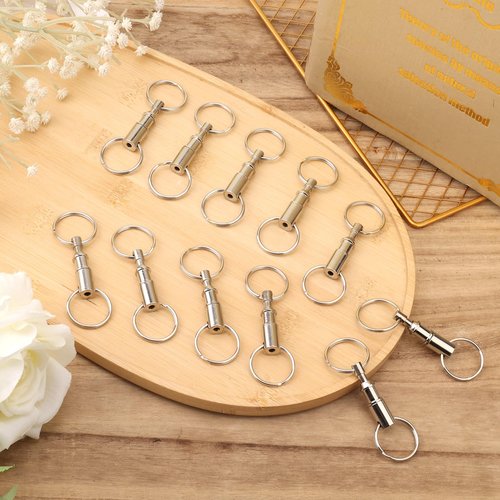 XIHIRCD 11pcs Quick Release Keychain, Detachable Dual Pull Apart Key Chain Quick Disconnect Keychain Snap Lock Holder Convenient Accessory for DIY Craft Accessories