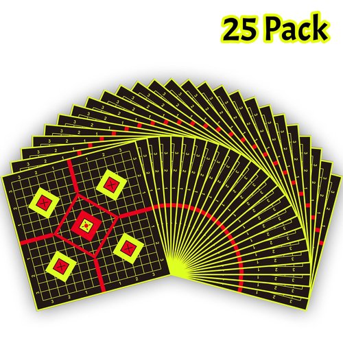 LikeLety 25 Pack 8x8 Inch Splatter Adhesive Targets Stickers for Outdoor Indoor Shooting Practice