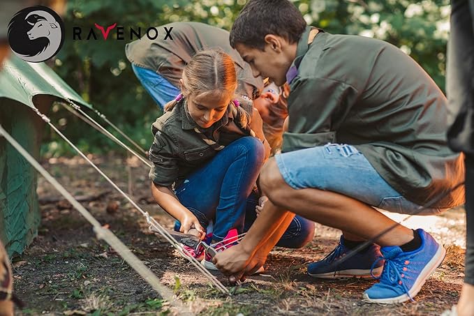 Ravenox Type III 550 Paracord | Genuine Military 550 Cord (Red)(50 Feet)| 7 Inner Strand, 100% Twisted Nylon Cordage | Parachute Cord Rope for Military, Survival, Outdoor Recreation | Made in USA
