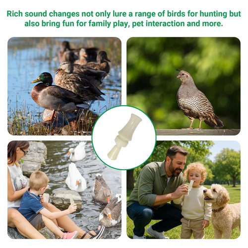 SHINETEC Single Reed Duck Call - Hunting Mallard, Professional Waterfowl Whistle, Great for Family Activities, Kids Play & Pet Interaction, Voice Imitator for Wigeon & More, 1 Pcs (White)