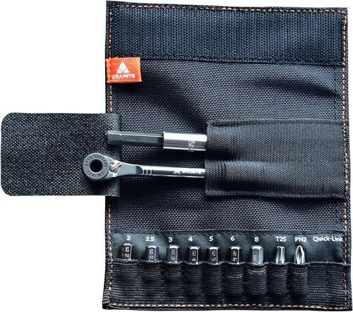 Granite Rocknroll Mini Ratchet Bike Tool Kit, Bike Multitool Kit with 9 Tool Bits and Extension Rod, Portable Bicycle Tool Kit for Mountain Bike, Road Bike and Gravel Bike (Green Camo)