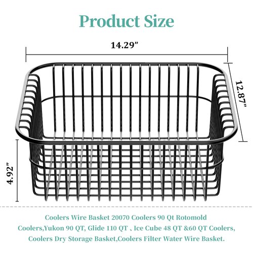Coolers Wire Basket 20070 for 90 Qt Rotomold Coolers,Fits 90 QT，Glide 110 QT，Ice Cube 48 QT ，60 QT Coolers，Cooler Replacement Wire Basket Cooler Wet/Dry Separation Wire Basket