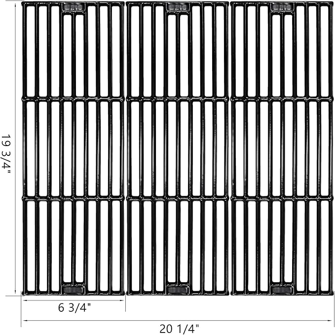 Hisencn Porcelain Cast Iron Cooking Grates for Char-Griller Duo 5050, 3001, 5650, 3008, 3030, 3725, 4000, 2121, King Griller 3008 5252, 19.75'' Grill Grates for Char Griller 5050 Replacement Parts