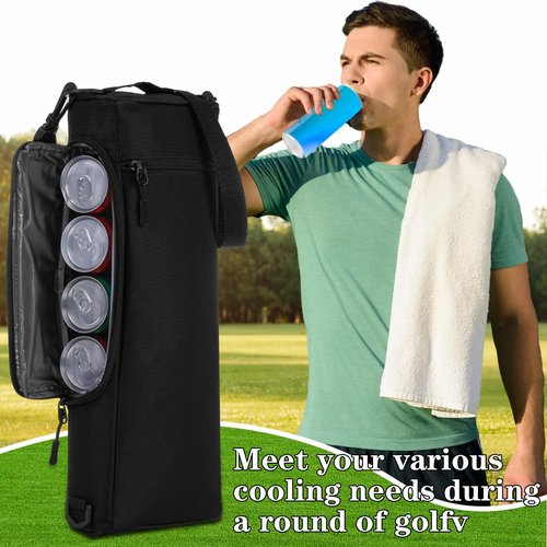 Sonwyoung Golf Bag Cooler with 6 Ice Pack Golf Accessories Insulated Golf Bag Cooler Sleeve to Hold 6 Cans or 2 Wine Bottles Insulated Cool Beverage Storage for Men Dad Husband Gift