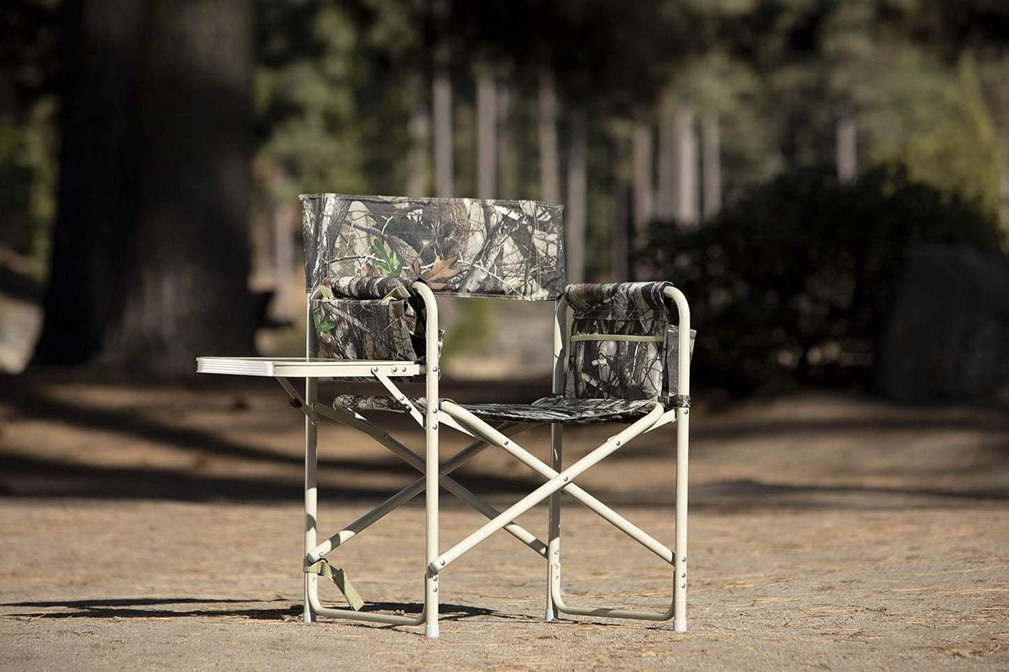 Picnic TIME Outdoor Directors Chair with Side Table, Beach Chair for Adults, Camping Chair with Table