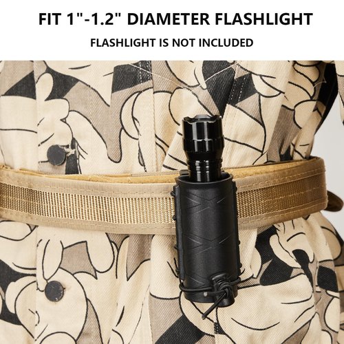 Tactical Flashlight Holder for Duty Belt, Rotatable Case fit 1"-1.2" Diameter Flashlight