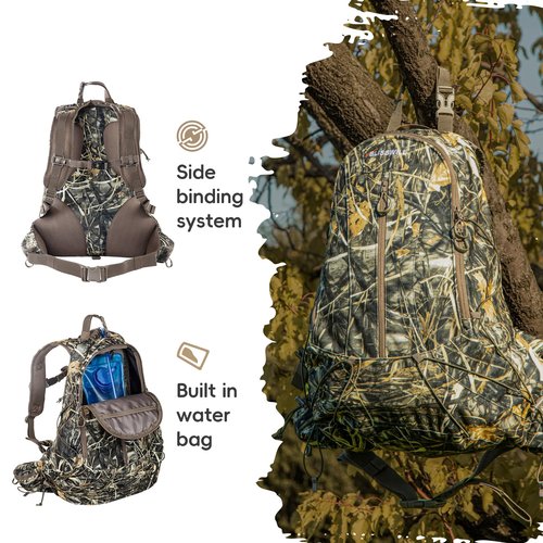 BLISSWILL Hunting Backpack with hunting seat,Lightweight Hiking Daypack,Camping Camouflage Bag with Rain Cover