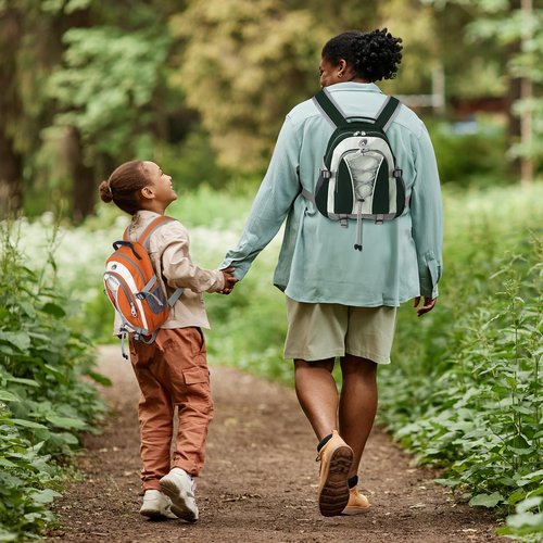 Outplea 10L Orange Mini Kids Backpack with Padded Straps for Girls, Small Waterproof Hiking Backpack with Chest Strap for Women