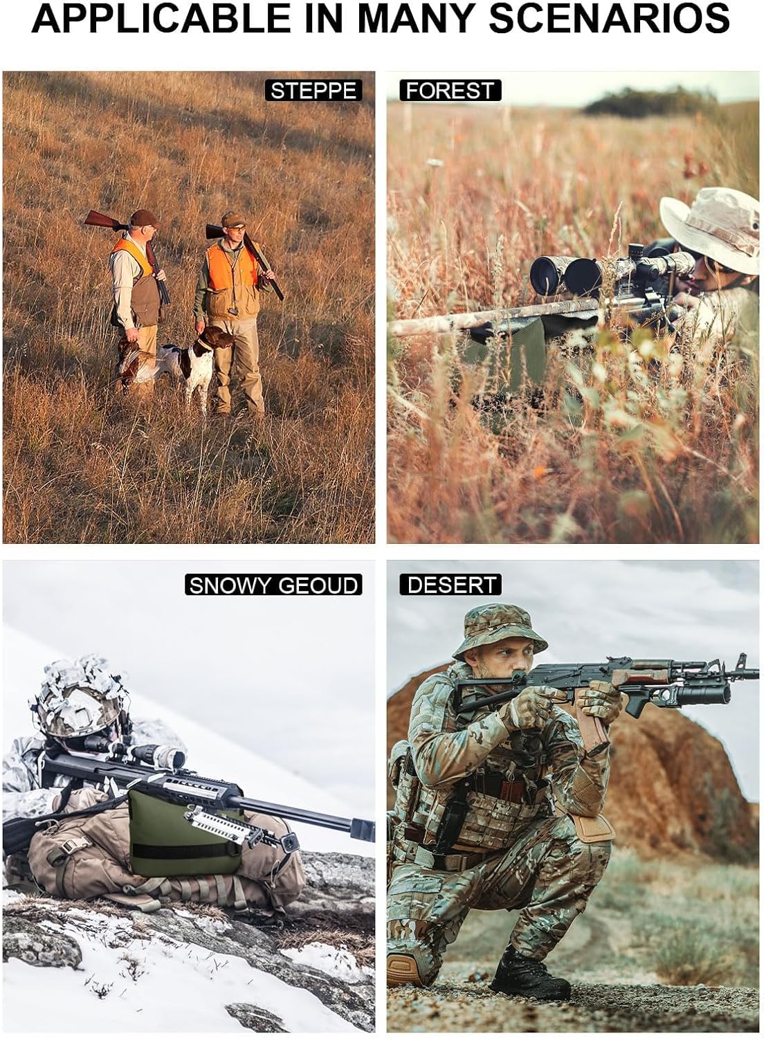 Twod Outdoor Shooting Rest Bags - Target Sports Bench Rest with Front & Rear Support SandBag Stand Holders for Gun Rifle Shooting Hunting Photography - Unfilled