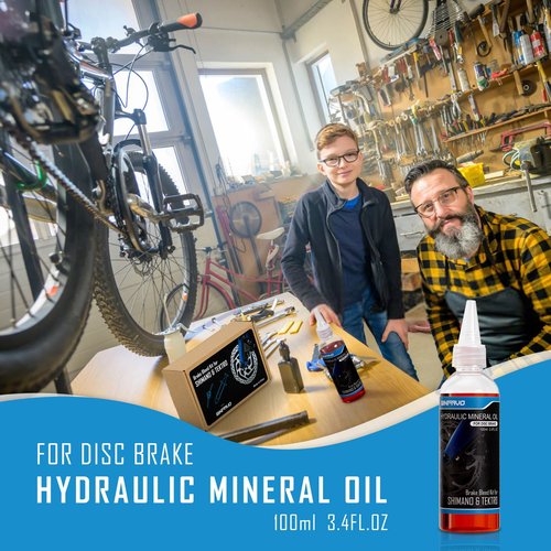 WINFAVO Bike Brake Bleed Kit: for Shimano & Tektro Hydraulic Disc Brakes, Including High Performance Mineral Brake Fluid (100ml)