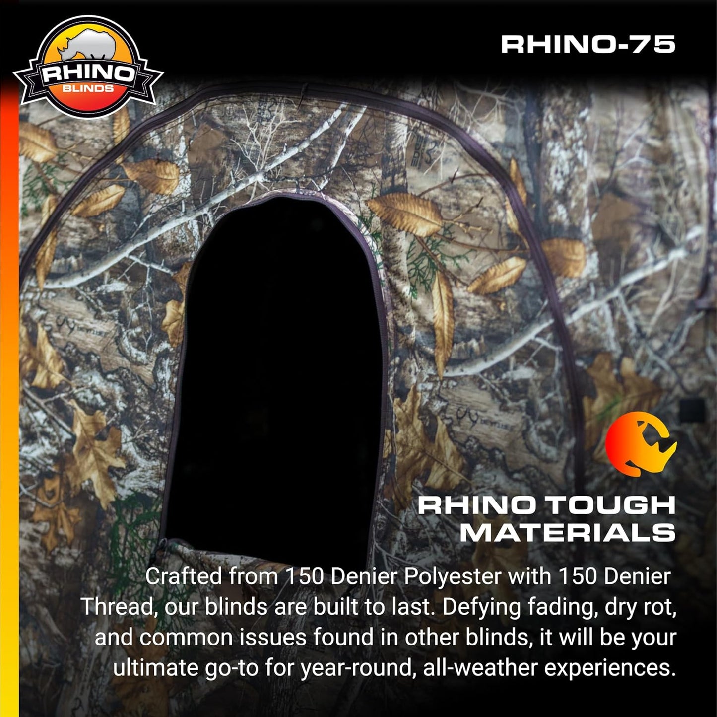 RHINO Blinds R75 2 Person Hunting Ground Blind