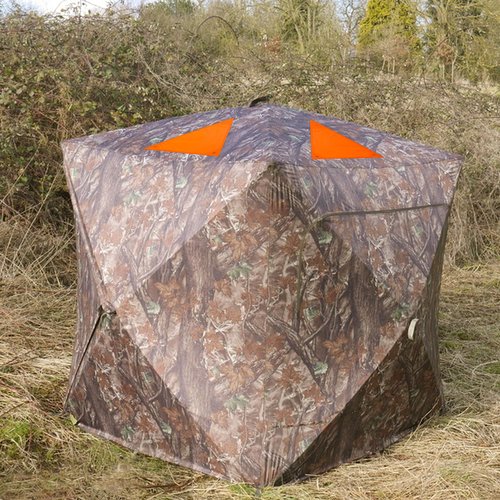 Shupakul 4 Pcs Blaze Orange Safety Panels,Waterproof Hunting Safety Blind Panels with 12 Buttons & Storage Bag,Portable Blind Cover for Ground Blind Tree Stand