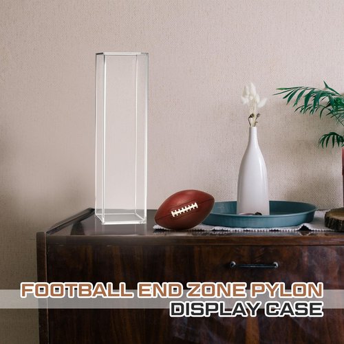 Kritkin Acrylic Football End Zone Pylon Display Case Large 18.7 x 5 x 5 Inches Storage Football End Zone Pylons Durable Material Protects Against Dust Insects and Moisture