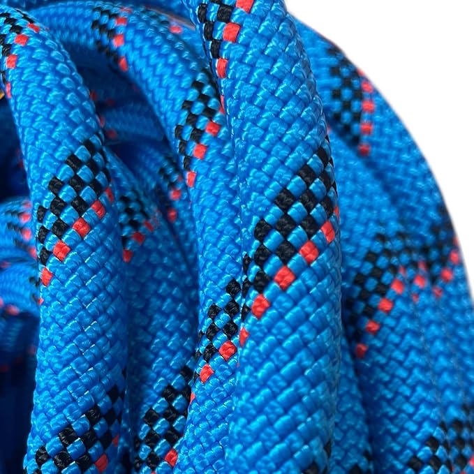 Static Climbing Rope 11mm UIAA Static Line Rappelling Rope 15M (50ft) Nylon Kern Mantle Rope for Escape Rope Rock Climbing, Mountain Tree Climbing, Hauling, Rescue