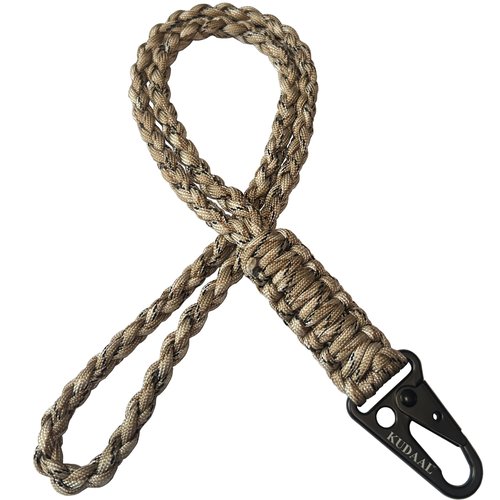 KUDAAL Paracord Lanyard Key Strap Neck Lanyard Keychain Braided Lanyhard Heavy Duty for Keys Badge ID Holder Wallet Whistle (CAMOUFLAGE, 19.68 Inch)