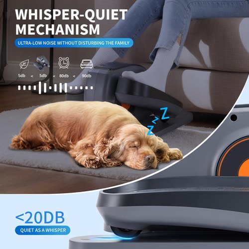 Under Desk Elliptical Machine, Seated Elliptical Leg Exerciser As Seen on TV, Portable Electric Pedal Exerciser for Seniors While Sitting with Remote Control, 10 Adjustable Speeds