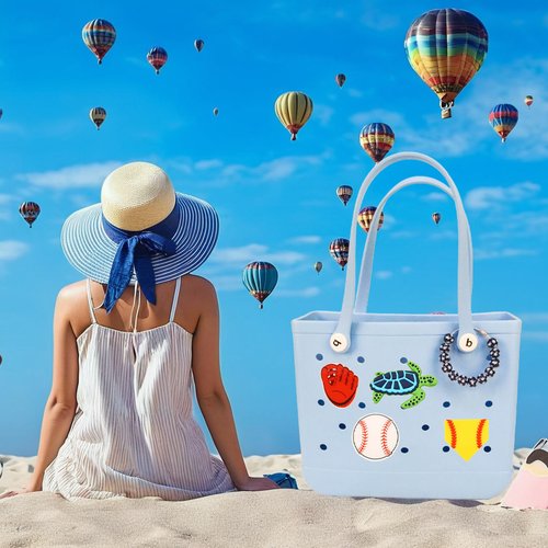 LIGHUFEIC Charms for Bogg Bag and Simply Southern Tote,Wooden Beads Accessories Charm for Beach Tote Bag-Accessories for Customizing Your Bag(independence Day)