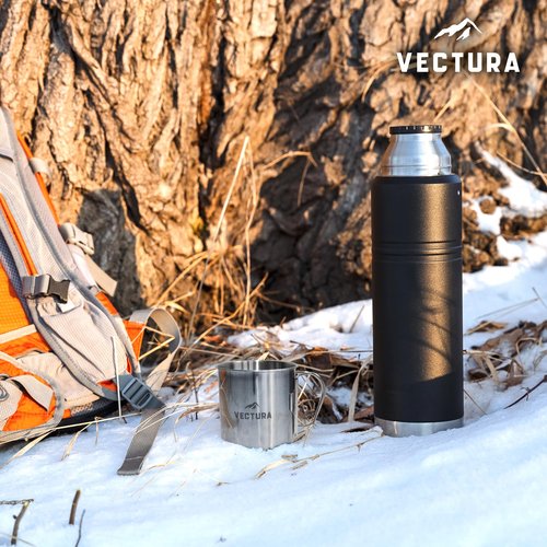 Vectura Stainless Steel Camping Mug 19 fl.oz – Lightweight, Durable Backpacking Mug for Hiking, Camping, and Outdoor Adventures – Portable Insulated Camping Cups for Hot & Cold Drinks