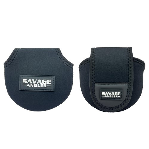 Savage Angler Neoprene Baitcast Reel Cover, Fishing Reel Protector, Fishing Reel Cover, Baitcaster Case, Low Profile Baitcaster Case, Casting Reel Covers, 50 100 200 Series Baistcasters (1, Black)