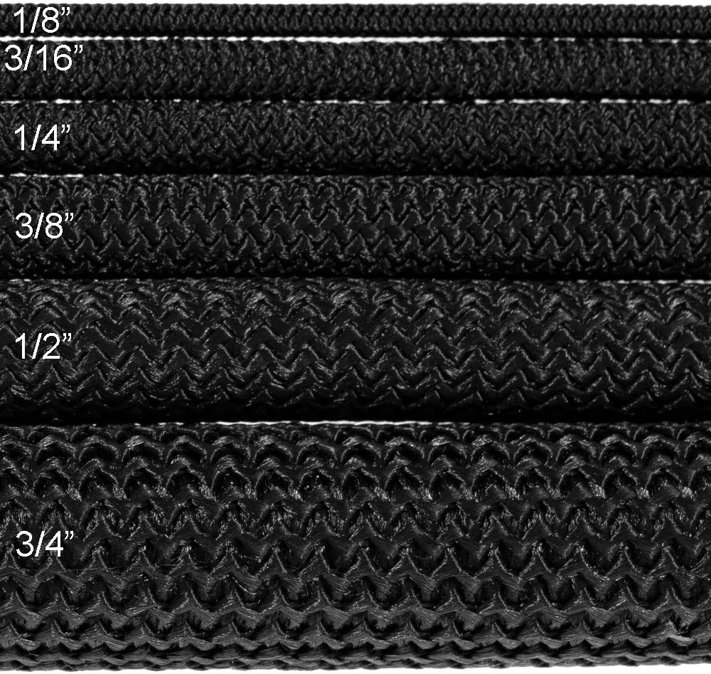 Paracord Planet Black Diamond Weave Shock Cord - Available in 1/8, 3/16, 1/4, 3/8, 1/2, and 3/4-inch Diameters - Various Lengths