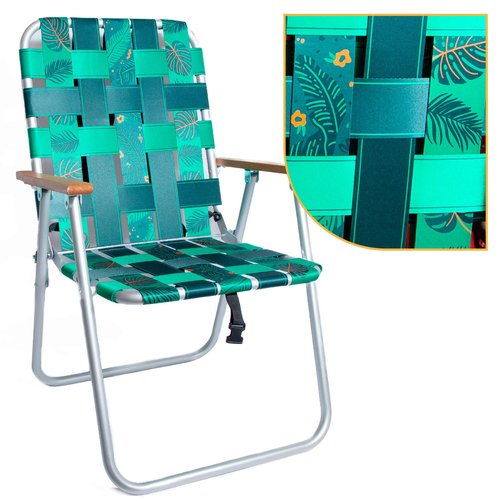 Moku Beach Co - Jungala Print Aluminum Beach Chair - Foldable, Reclining, Portable with Backpack Straps - 5 lbs, Supports up to 300 lbs - Perfect for Beach, Camping, Backyard
