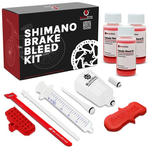 BleedZone Shimano Brake Bleed Kit with 180ml Shimano Mineral Oil - Hydraulic Brake Bleeding Kit for MTB, Road, and Gravel Bikes - Complete Bicycle Hydraulic Brake Bleed Kit for Shimano Brakes