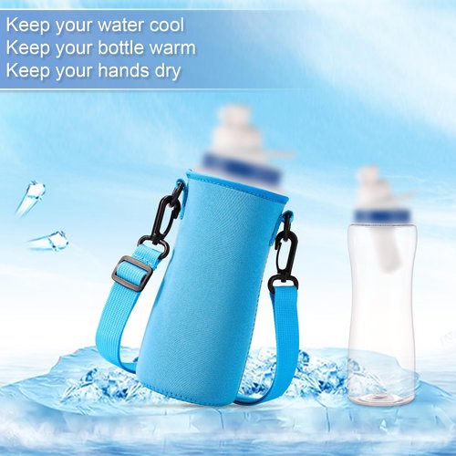 2pcs Water Bottle Sleeve, Water Bottle Replacement Cover with Adjustable Rope Bottle Boot Cup Holder Water Bottle Accessories for Cirkul (Blue)