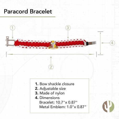 Desert Cactus Kappa Alpha Psi Crest Paracord Bracelet - Adjustable Size NUPE