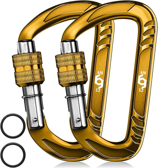 12kN (2697 lbs) Heavy Duty, Locking, Auto Locking, Wiregate Carabiner Clips, for Securing Pets, Outdoor, Camping, Hiking, Hammock, Dog Leash Harness, Keychains