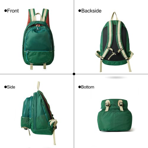 MUHUASHI Casual Canvas Backpack for Women Large Capacity Vintage Campus Daypack and Travel Backpack (Green)
