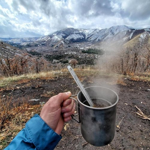 Tibest Titanium Long Handle Spoon, 8.7" Camping Spork Long Backpacking Spoon Titanium Ultra Lightweight Camping Utensil for Backpacking Camping, Hiking, Travel