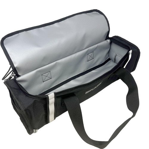 Battery Rack and Carry Bag for Ebike - Flame Resistant Material - Take an battery extra for your ride and storage. Made with flame resistant inner liner and foam liner for protection of battery.