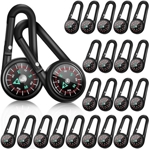 Kanayu Magnetic Compass Keychain Small Pocket Mini Compass Survival Hiking for Adults Camping Backpacking Accessory(60 Pcs)
