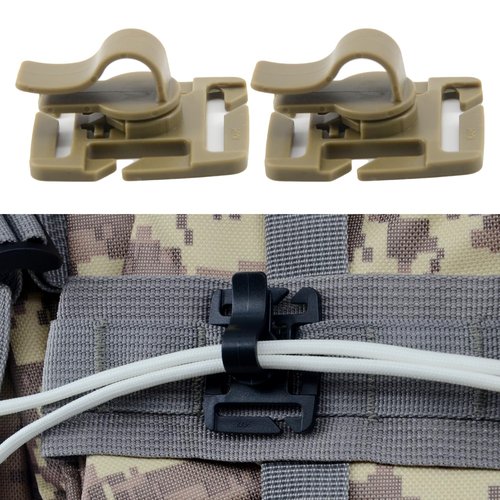 Paracordland-10 PCS Black Multipurpose Tactical 360 Rotation D-Ring Clips Backpacks Molle Carabiner Swivel Beverage Tube Clip for Tactical Buckle Outdoor Camping Hiking Accessories.