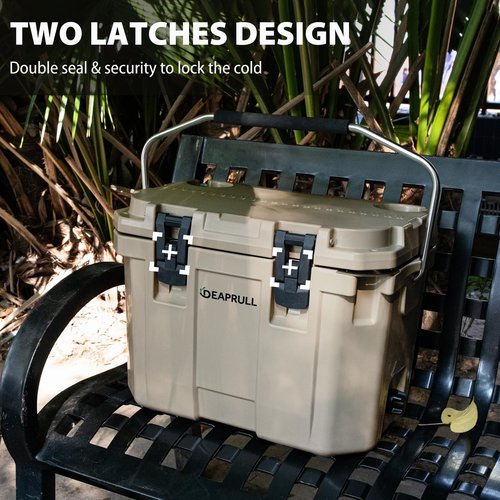 30 Quart Hard Cooler, Insulated Ice Chest Box Holds Ice for More Days, Portable Cooler with Handle, Cup Holders, Double Latches for Camping, Drink, Beverage, Beach, Picnic, Fishing, Boat, Barbecue