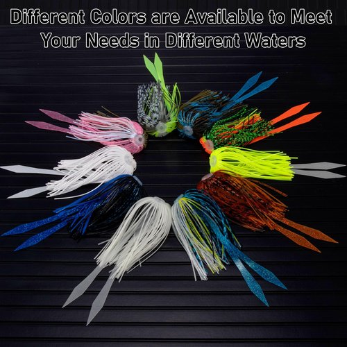 Dr.Fish 15 Pack Replacement Jig Skirts with Tail 88-Strands Silicone Quick Change Fishing Umbrella Skirts for Spinnerbaits Bass Jig Lure Making Supplies Glow
